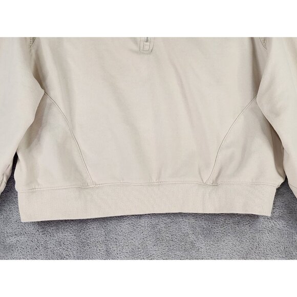 The Greii Sweatshirt Womens Large Cream 1/4 Zip Long Sleeve Preppy Casual Top - Picture 3 of 10